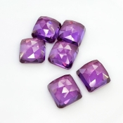  79.20 Cts. Lab Alexandrite 12mm Rose Cut Square Cushion Shape AAA Grade Cabochons Parcel - Total 6 Pcs.