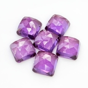  79.20 Cts. Lab Alexandrite 12mm Rose Cut Square Cushion Shape AAA Grade Cabochons Parcel - Total 6 Pcs.