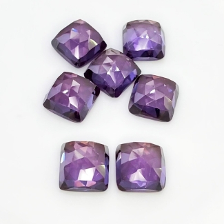  83.55 Cts. Lab Alexandrite 12mm Rose Cut Square Cushion Shape AAA Grade Cabochons Parcel - Total 7 Pcs.