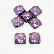  82.65 Cts. Lab Alexandrite 12mm Rose Cut Square Cushion Shape AAA Grade Cabochons Parcel - Total 7 Pcs.