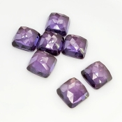  82.65 Cts. Lab Alexandrite 12mm Rose Cut Square Cushion Shape AAA Grade Cabochons Parcel - Total 7 Pcs.