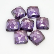  82.65 Cts. Lab Alexandrite 12mm Rose Cut Square Cushion Shape AAA Grade Cabochons Parcel - Total 7 Pcs.