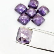  82.65 Cts. Lab Alexandrite 12mm Rose Cut Square Cushion Shape AAA Grade Cabochons Parcel - Total 7 Pcs.