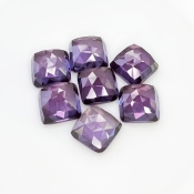  82.45 Cts. Lab Alexandrite 12mm Rose Cut Square Cushion Shape AAA Grade Cabochons Parcel - Total 7 Pcs.