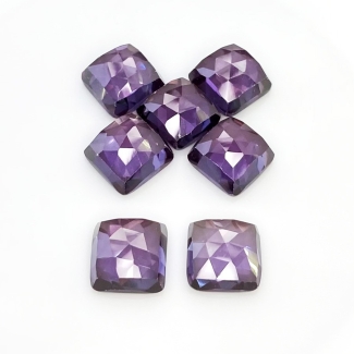  82.45 Cts. Lab Alexandrite 12mm Rose Cut Square Cushion Shape AAA Grade Cabochons Parcel - Total 7 Pcs.