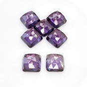  82.45 Cts. Lab Alexandrite 12mm Rose Cut Square Cushion Shape AAA Grade Cabochons Parcel - Total 7 Pcs.