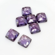  82.45 Cts. Lab Alexandrite 12mm Rose Cut Square Cushion Shape AAA Grade Cabochons Parcel - Total 7 Pcs.