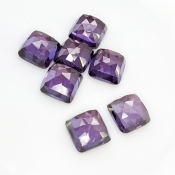  82.45 Cts. Lab Alexandrite 12mm Rose Cut Square Cushion Shape AAA Grade Cabochons Parcel - Total 7 Pcs.
