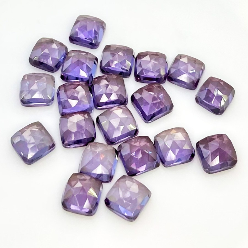  80.55 Cts. Lab Alexandrite 8mm Rose Cut Square Cushion Shape AAA Grade Cabochons Parcel - Total 20 Pcs.