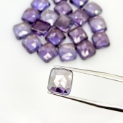  80.55 Cts. Lab Alexandrite 8mm Rose Cut Square Cushion Shape AAA Grade Cabochons Parcel - Total 20 Pcs.