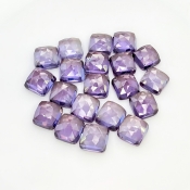  80.55 Cts. Lab Alexandrite 8mm Rose Cut Square Cushion Shape AAA Grade Cabochons Parcel - Total 20 Pcs.