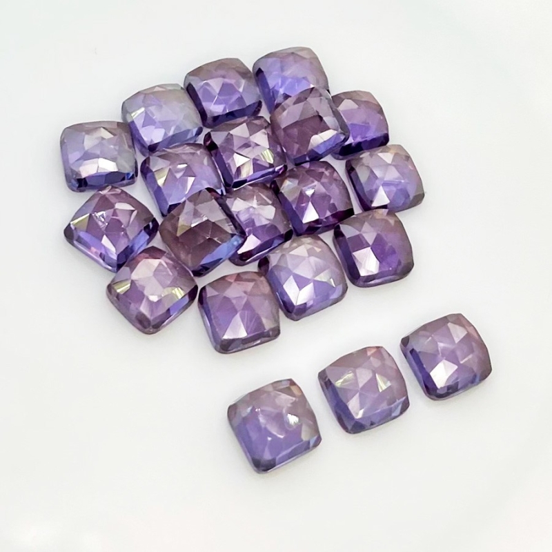  80.55 Cts. Lab Alexandrite 8mm Rose Cut Square Cushion Shape AAA Grade Cabochons Parcel - Total 20 Pcs.