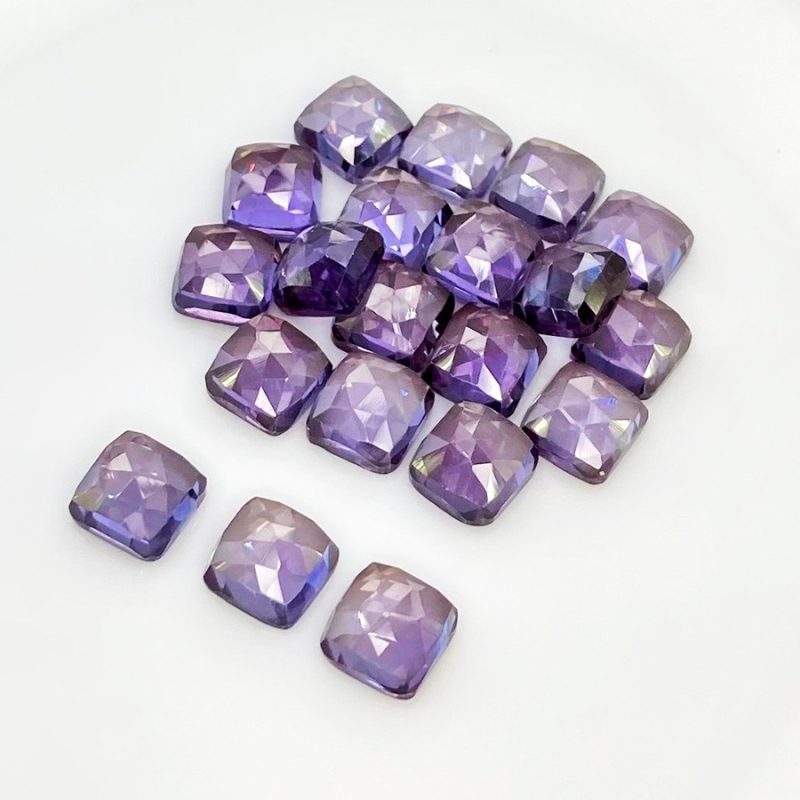  80.55 Cts. Lab Alexandrite 8mm Rose Cut Square Cushion Shape AAA Grade Cabochons Parcel - Total 20 Pcs.