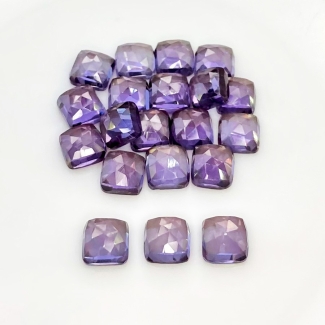  80.55 Cts. Lab Alexandrite 8mm Rose Cut Square Cushion Shape AAA Grade Cabochons Parcel - Total 20 Pcs.
