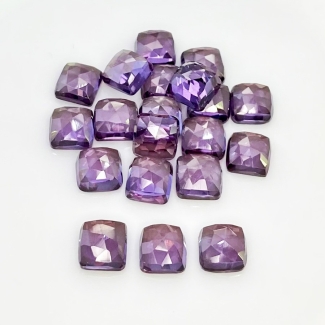  79 Cts. Lab Alexandrite 8mm Rose Cut Square Cushion Shape AAA Grade Cabochons Parcel - Total 20 Pcs.