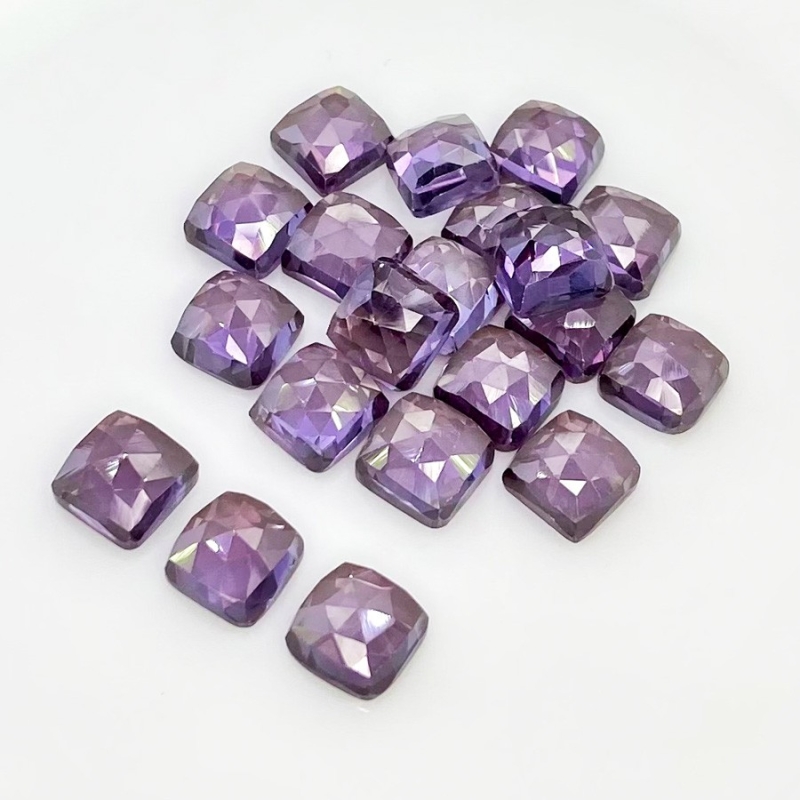  79 Cts. Lab Alexandrite 8mm Rose Cut Square Cushion Shape AAA Grade Cabochons Parcel - Total 20 Pcs.
