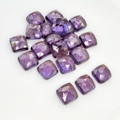  79 Cts. Lab Alexandrite 8mm Rose Cut Square Cushion Shape AAA Grade Cabochons Parcel - Total 20 Pcs.