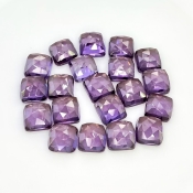  79 Cts. Lab Alexandrite 8mm Rose Cut Square Cushion Shape AAA Grade Cabochons Parcel - Total 20 Pcs.
