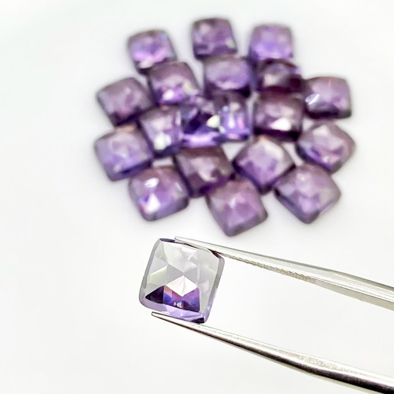  79 Cts. Lab Alexandrite 8mm Rose Cut Square Cushion Shape AAA Grade Cabochons Parcel - Total 20 Pcs.