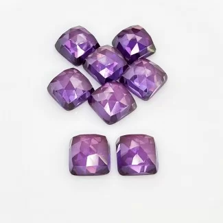 Lab Alexandrite Rose Cut Square Shape AAA Grade Cabochon Parcel - 10mm - 8 Pc. - 66.20 Cts.