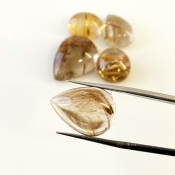 67.20 Carat Golden Rutile 10.15 carat-20.40 carat Smooth Mix Shape A Grade Cabochons Parcel - Total 5 Pcs.