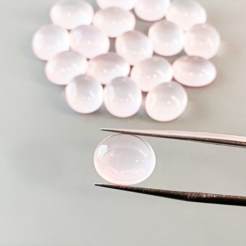 77.95 Cts. Rose Quartz 11x9mm Smooth Oval Shape AA Grade Cabochons Parcel - Total 18 Pcs.