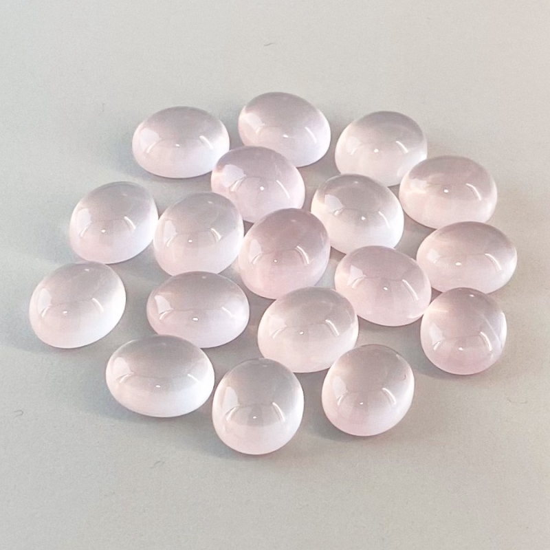 77.95 Cts. Rose Quartz 11x9mm Smooth Oval Shape AA Grade Cabochons Parcel - Total 18 Pcs.