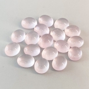 77.95 Cts. Rose Quartz 11x9mm Smooth Oval Shape AA Grade Cabochons Parcel - Total 18 Pcs.