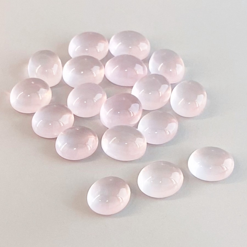 77.95 Cts. Rose Quartz 11x9mm Smooth Oval Shape AA Grade Cabochons Parcel - Total 18 Pcs.