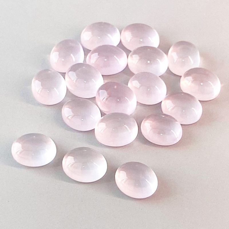 77.95 Cts. Rose Quartz 11x9mm Smooth Oval Shape AA Grade Cabochons Parcel - Total 18 Pcs.