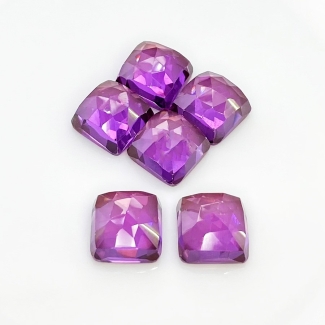  81.60 Cts. Lab Alexandrite 12mm Rose Cut Square Cushion Shape AAA Grade Cabochons Parcel - Total 6 Pcs.