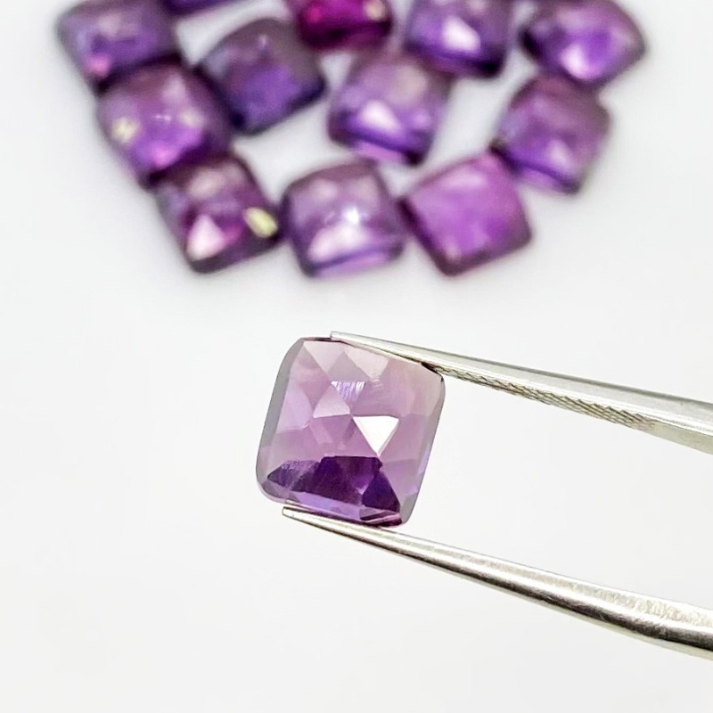  64.55 Cts. Lab Alexandrite 8mm Rose Cut Square Cushion Shape AAA Grade Cabochons Parcel - Total 16 Pcs.