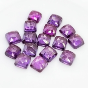  64.55 Cts. Lab Alexandrite 8mm Rose Cut Square Cushion Shape AAA Grade Cabochons Parcel - Total 16 Pcs.