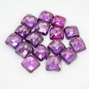  64.55 Cts. Lab Alexandrite 8mm Rose Cut Square Cushion Shape AAA Grade Cabochons Parcel - Total 16 Pcs.