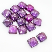  64.55 Cts. Lab Alexandrite 8mm Rose Cut Square Cushion Shape AAA Grade Cabochons Parcel - Total 16 Pcs.