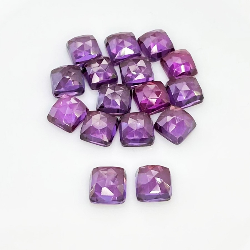  64.55 Cts. Lab Alexandrite 8mm Rose Cut Square Cushion Shape AAA Grade Cabochons Parcel - Total 16 Pcs.