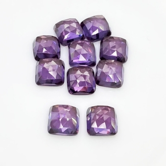  71.90 Cts. Lab Alexandrite 10mm Rose Cut Square Shape AAA Grade Cabochons Parcel - Total 10 Pcs.