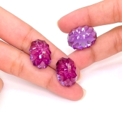  95.20 Carat Lab Alexandrite 19x14-21x15mm Concave Cut Oval Shape AAA Grade Matched Cabochons Set - Total 3 Pcs.