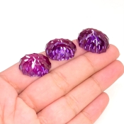  95.20 Carat Lab Alexandrite 19x14-21x15mm Concave Cut Oval Shape AAA Grade Matched Cabochons Set - Total 3 Pcs.