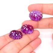  95.20 Carat Lab Alexandrite 19x14-21x15mm Concave Cut Oval Shape AAA Grade Matched Cabochons Set - Total 3 Pcs.