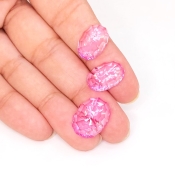  33.60 Carat Lab Pink Sapphire 16.5x12.5mm Concave Cut Oval Shape AAA Grade Matched Cabochons Set - Total 3 Pcs.