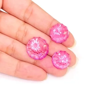  52.6 Carat Lab Pink Sapphire 14.5-17.5mm Concave Cut Round Shape AAA Grade Matched Cabochons Set - Total 3 Pcs.