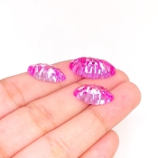  24.95 Carat Lab Pink Sapphire 20x11-16.5x8mm Concave Cut Marquise Shape AAA Grade Matched Cabochons Set - Total 3 Pcs.