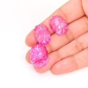  88.45 Carat Lab Pink Sapphire 18x14-20x16mm Concave Cut Oval Shape AAA Grade Matched Cabochons Set - Total 3 Pcs.