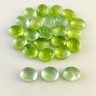 Prehnite Smooth Oval Shape AAA Grade Cabochon Parcel - 11x9mm - 24 Pc. - 112.25 Carat