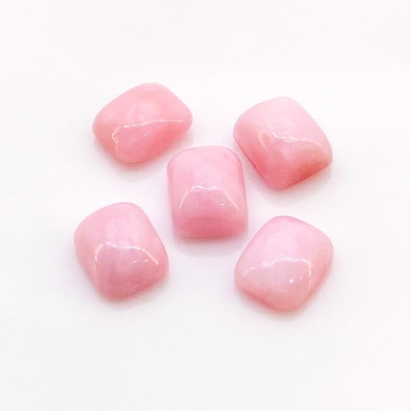 20.60 Cts. Pink Opal 11x9mm Smooth Cushion Shape AA Grade Cabochons Parcel - Total 5 Pcs.