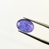 8.09 Cts. Tanzanite 12.5x9mm Smooth Oval Shape AA Grade Loose Cabochon - Total 1 Pc.