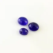 11.50 Cts. Tanzanite 9x7-11x9mm Smooth Oval Shape A Grade Cabochons Parcel - Total 3 Pcs.