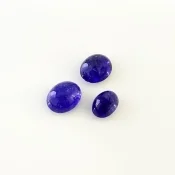 11.50 Cts. Tanzanite 9x7-11x9mm Smooth Oval Shape A Grade Cabochons Parcel - Total 3 Pcs.