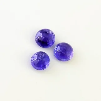 8.85 Cts. Tanzanite 8-8.5mm Smooth Round Shape AA Grade Cabochons Parcel - Total 3 Pcs.